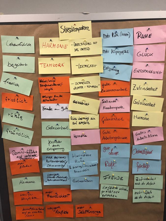 Pinnwand mit Workshop-Ergebnissen